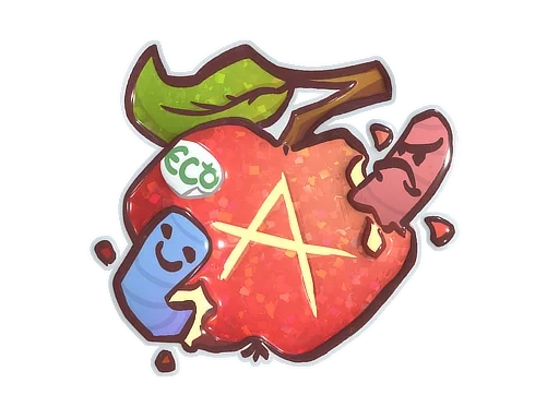Apple A Day (Glitter) | Sticker