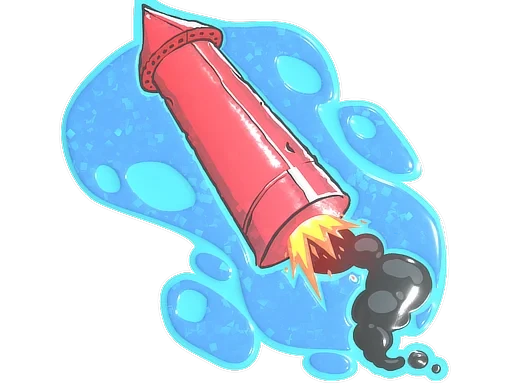 Big Red Rocket (Glitter) | Sticker